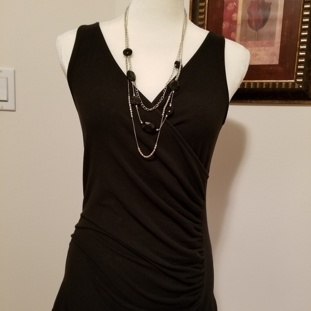 Black Express V Neck Top